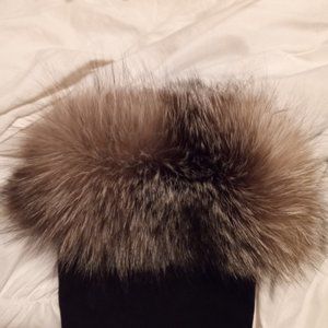 Escada Fox fur black suede boots size 7.5 B